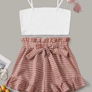 Ruffle Gingham Shorts